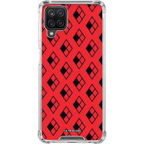 DC Comics Harley Quinn Logo Pattern Galaxy A12 Clear Case