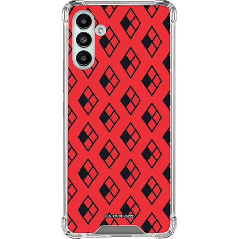 DC Comics Harley Quinn Logo Pattern Galaxy A13 5G Clear Case