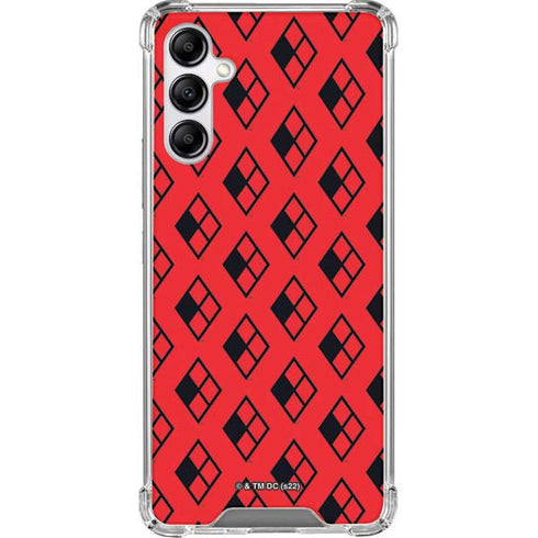 DC Comics Harley Quinn Logo Pattern Galaxy A14 5G Clear Case