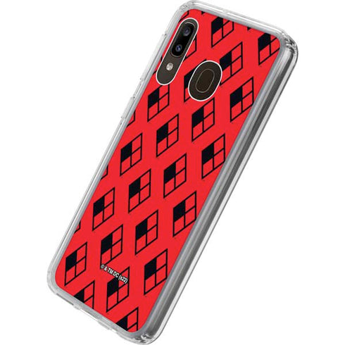 DC Comics Harley Quinn Logo Pattern Galaxy A20 Clear Case