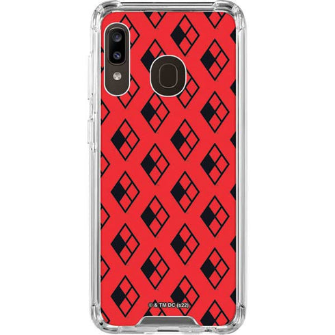 DC Comics Harley Quinn Logo Pattern Galaxy A30 Clear Case
