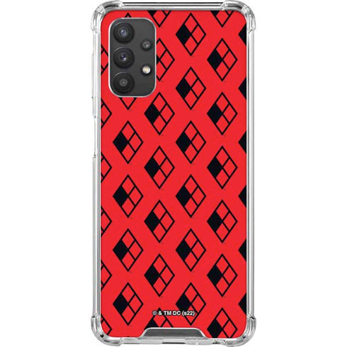 DC Comics Harley Quinn Logo Pattern Galaxy A32 5G Clear Case
