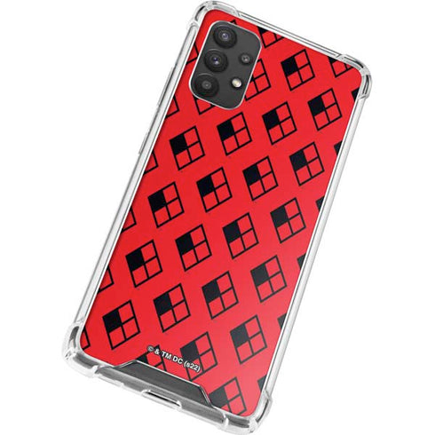 DC Comics Harley Quinn Logo Pattern Galaxy A32 5G Clear Case