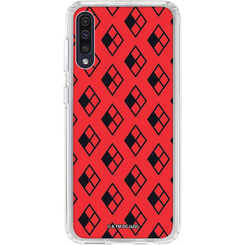 DC Comics Harley Quinn Logo Pattern Galaxy A50 Clear Case