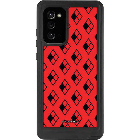 DC Comics Harley Quinn Logo Pattern Galaxy Note20 5G Waterproof Case