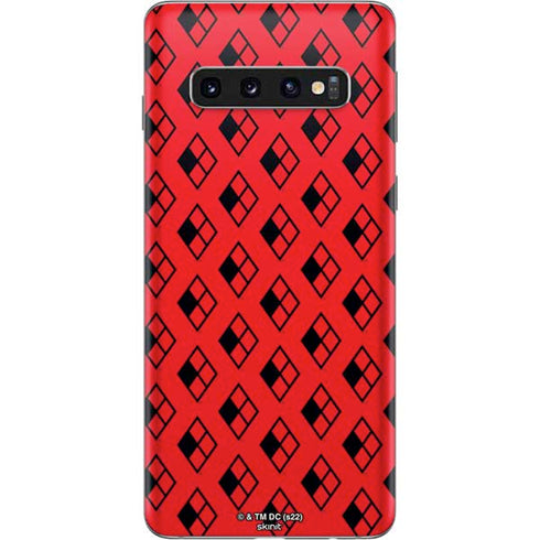 DC Comics Harley Quinn Logo Pattern Galaxy S10 Skin