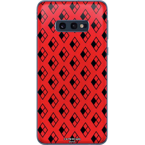 DC Comics Harley Quinn Logo Pattern Galaxy S10e Skin