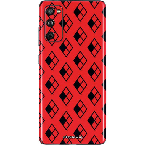 DC Comics Harley Quinn Logo Pattern Galaxy S20 Fan Edition Skin