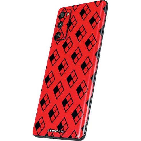DC Comics Harley Quinn Logo Pattern Galaxy S20 Fan Edition Skin