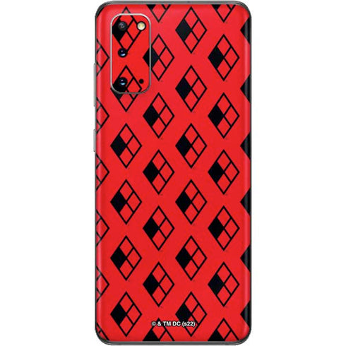 DC Comics Harley Quinn Logo Pattern Galaxy S20 Skin