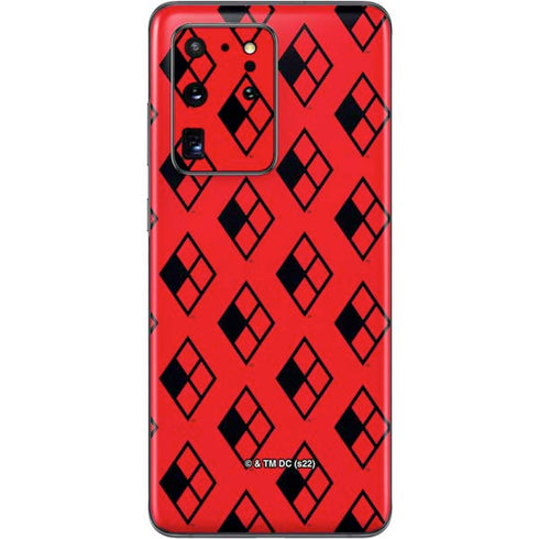 DC Comics Harley Quinn Logo Pattern Galaxy S20 Ultra 5G Skin