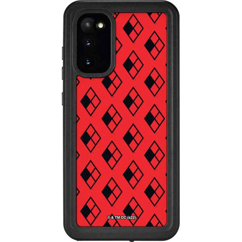 DC Comics Harley Quinn Logo Pattern Galaxy S20 Waterproof Case