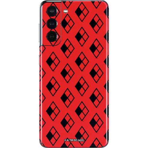 DC Comics Harley Quinn Logo Pattern Galaxy S21 5G Skin