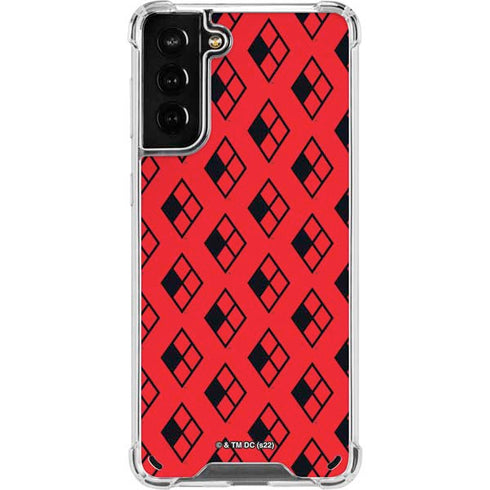 DC Comics Harley Quinn Logo Pattern Galaxy S21 Plus 5G Clear Case