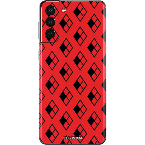 DC Comics Harley Quinn Logo Pattern Galaxy S21 Plus 5G Skin