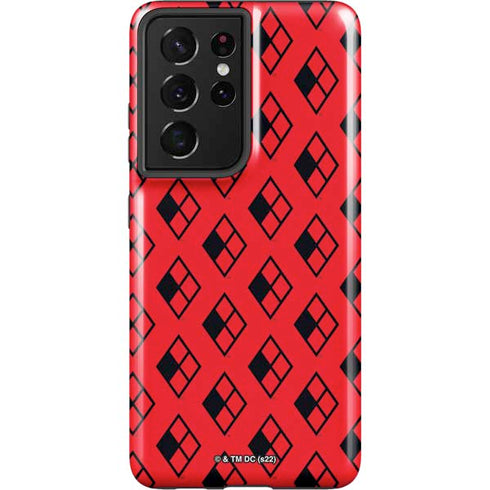DC Comics Harley Quinn Logo Pattern Galaxy S21 Ultra 5G Pro Case