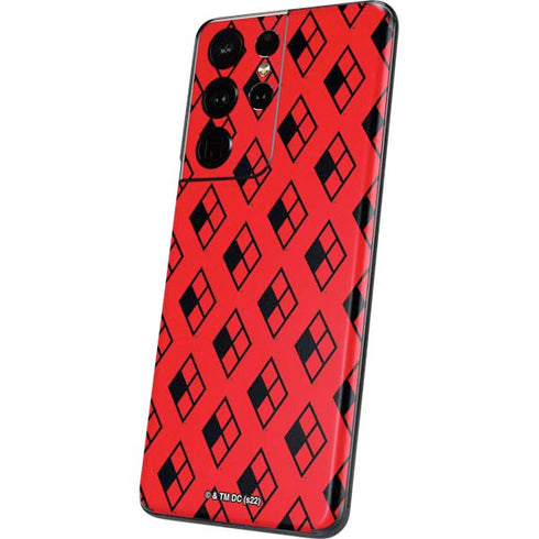 DC Comics Harley Quinn Logo Pattern Galaxy S21 Ultra 5G Skin
