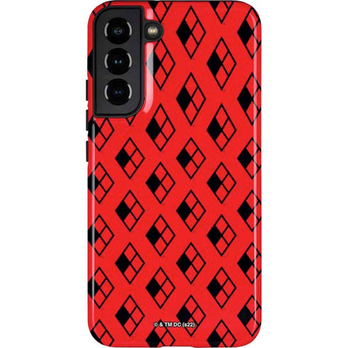 DC Comics Harley Quinn Logo Pattern Galaxy S22 Plus Pro Case