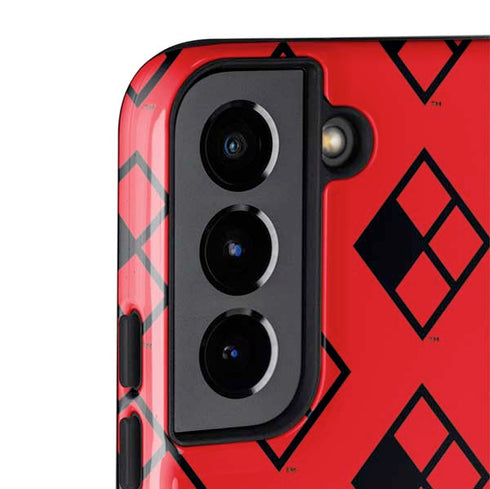 DC Comics Harley Quinn Logo Pattern Galaxy S22 Plus Pro Case