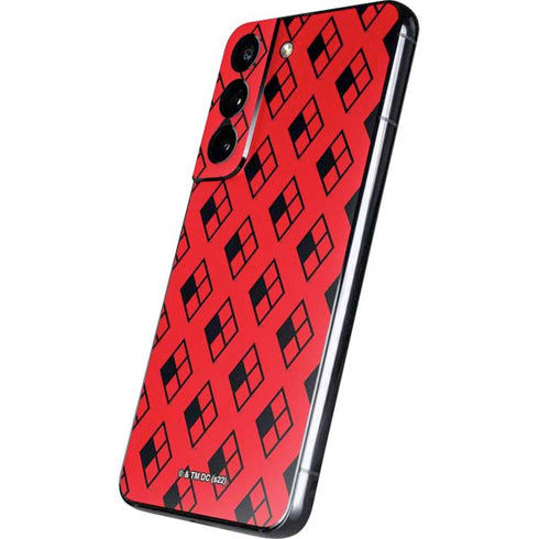 DC Comics Harley Quinn Logo Pattern Galaxy S22 Skin
