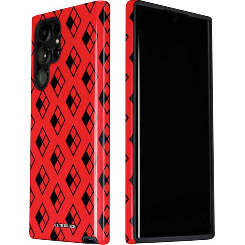 DC Comics Harley Quinn Logo Pattern Galaxy S22 Ultra Pro Case