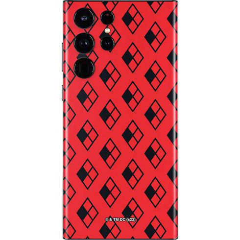 DC Comics Harley Quinn Logo Pattern Galaxy S22 Ultra Skin