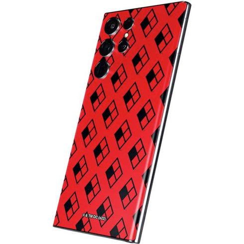 DC Comics Harley Quinn Logo Pattern Galaxy S22 Ultra Skin