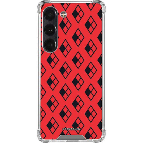 DC Comics Harley Quinn Logo Pattern Galaxy S23 Clear Case