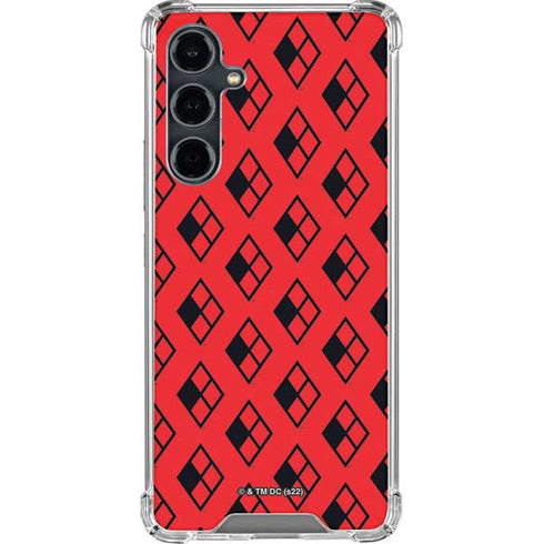 DC Comics Harley Quinn Logo Pattern Galaxy S23 FE Clear Case