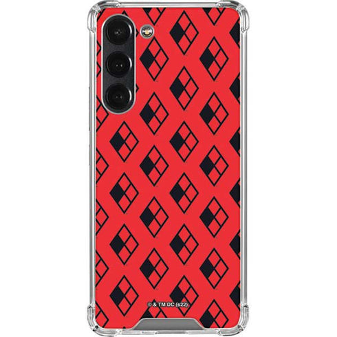 DC Comics Harley Quinn Logo Pattern Galaxy S23 Plus Clear Case