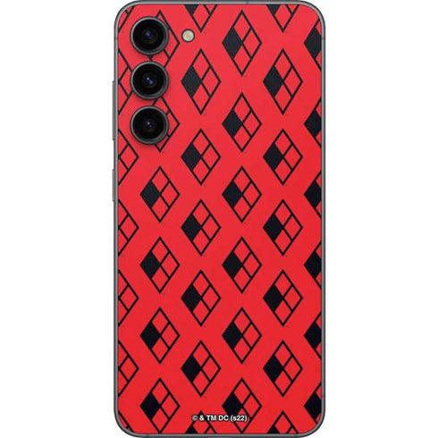 DC Comics Harley Quinn Logo Pattern Galaxy S23 Plus Skin