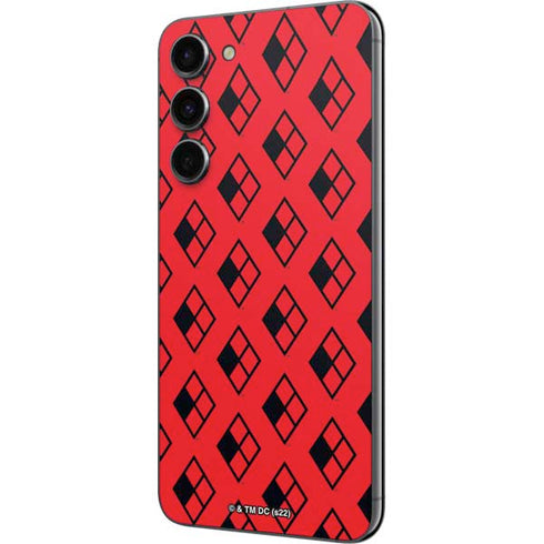 DC Comics Harley Quinn Logo Pattern Galaxy S23 Plus Skin