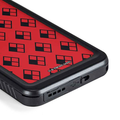 DC Comics Harley Quinn Logo Pattern Galaxy S23 Plus Waterproof Case