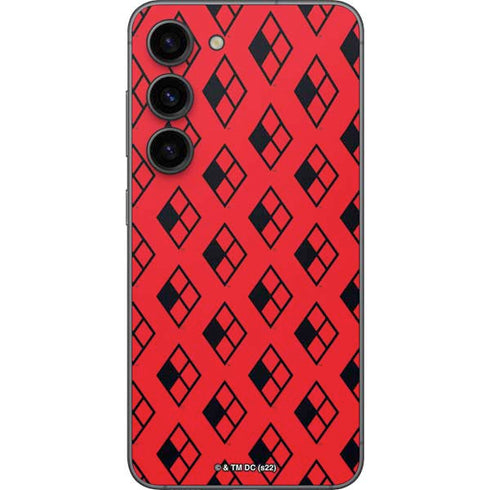 DC Comics Harley Quinn Logo Pattern Galaxy S23 Skin