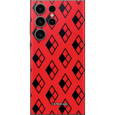 DC Comics Harley Quinn Logo Pattern Galaxy S23 Ultra Skin