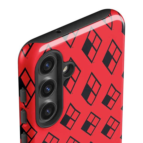 DC Comics Harley Quinn Logo Pattern Galaxy S24 Plus Impact Case