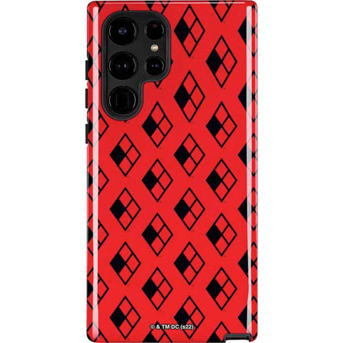 DC Comics Harley Quinn Logo Pattern Galaxy S24 Ultra Impact Case