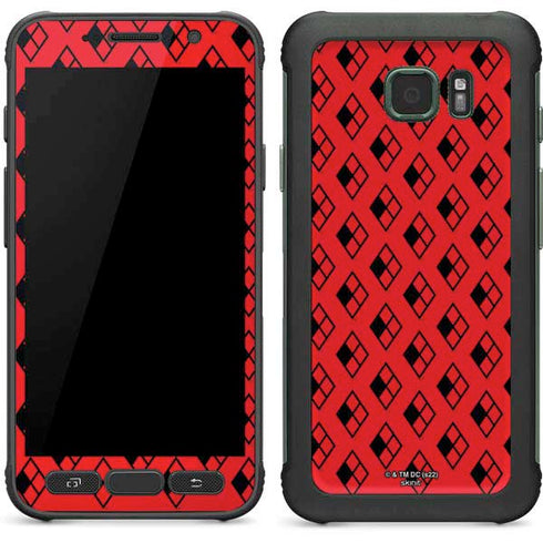 DC Comics Harley Quinn Logo Pattern Galaxy S7 Active Skin