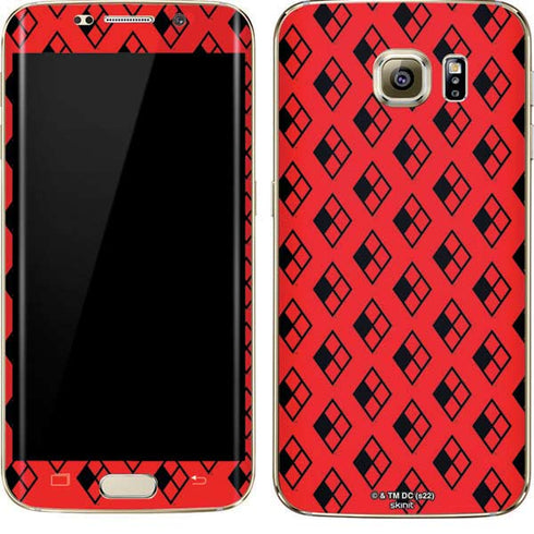 DC Comics Harley Quinn Logo Pattern Galaxy S7 Edge Skin