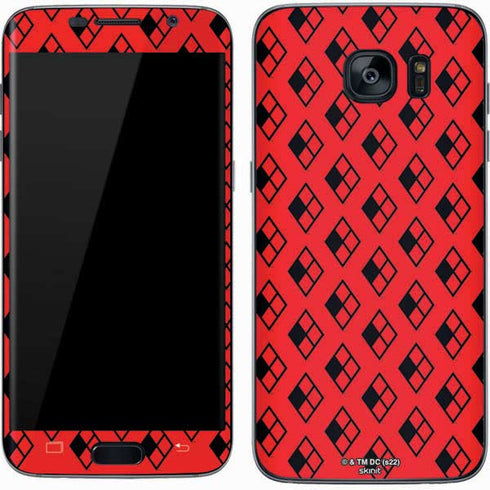 DC Comics Harley Quinn Logo Pattern Galaxy S7 Skin