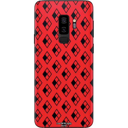 DC Comics Harley Quinn Logo Pattern Galaxy S9 Plus Skin