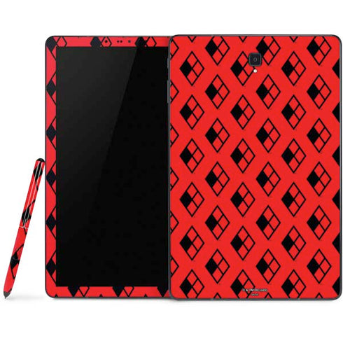 DC Comics Harley Quinn Logo Pattern Samsung Galaxy Tab Skin