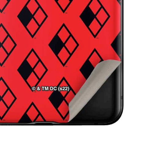 DC Comics Harley Quinn Logo Pattern Galaxy Z Flip Skin