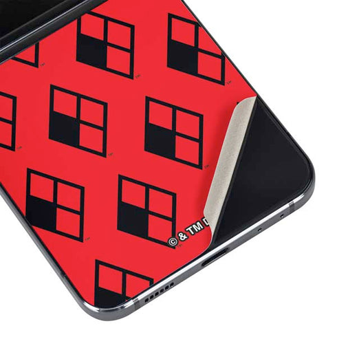 DC Comics Harley Quinn Logo Pattern Galaxy Z Flip5 5G Skin