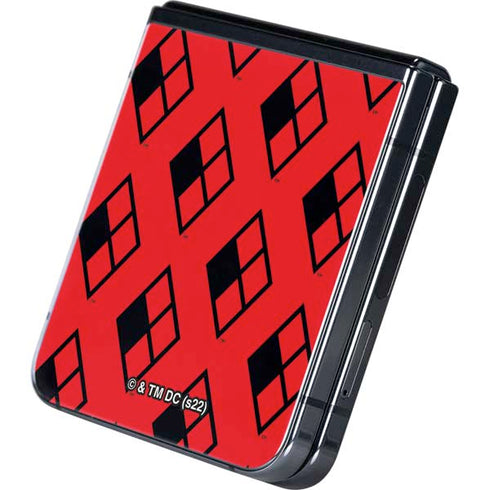 DC Comics Harley Quinn Logo Pattern Galaxy Z Flip5 5G Skin