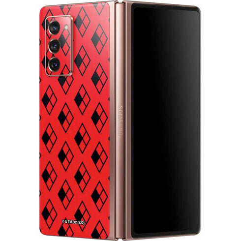 DC Comics Harley Quinn Logo Pattern Galaxy Z Fold2 5G Skin