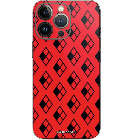 DC Comics Harley Quinn Logo Pattern iPhone 13 Pro Skin