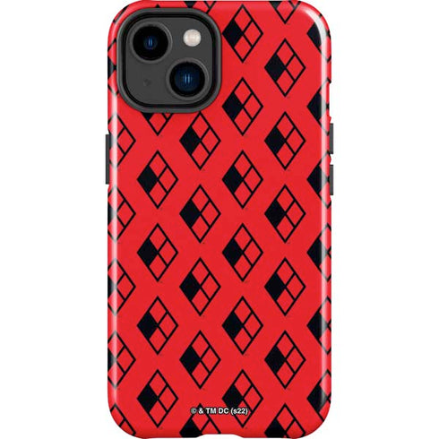 DC Comics Harley Quinn Logo Pattern iPhone 15 Plus Impact Case