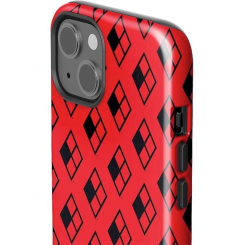 DC Comics Harley Quinn Logo Pattern iPhone 15 Plus Impact Case