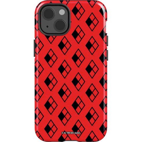 DC Comics Harley Quinn Logo Pattern iPhone 15 Impact Case